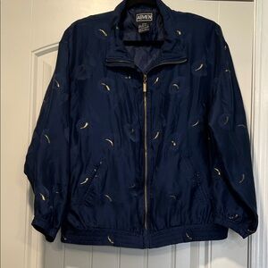 Women's Navy Bomber Jacket with Gold accents